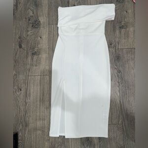 Missguided+ Strapless White Dress